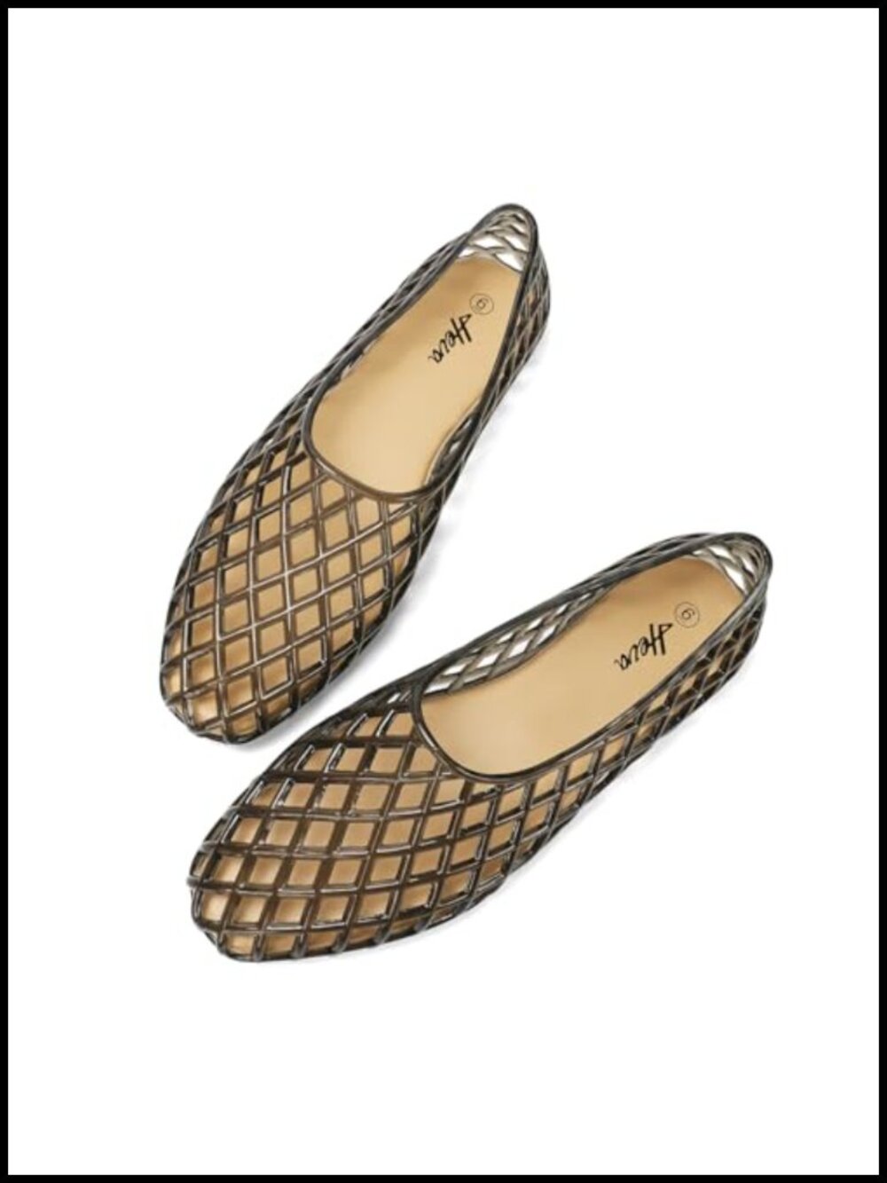 Women's Jelly Mesh Flats Clear Hollow Shoes Summer Sandals Ballet Flats